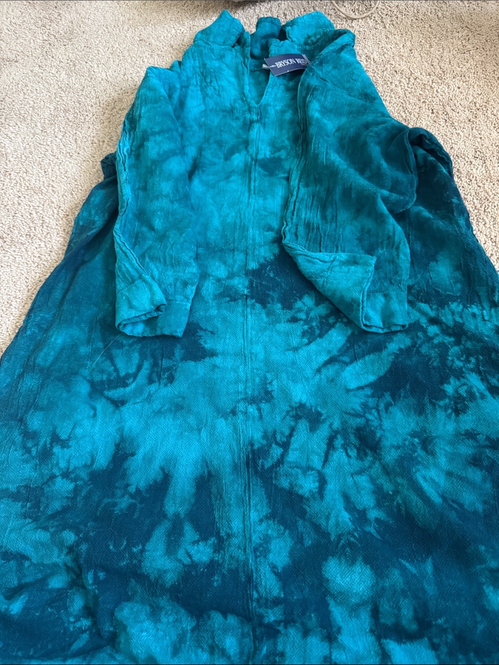 Oh My Gauze! Teal and Dark Teal Tie-Dye dress